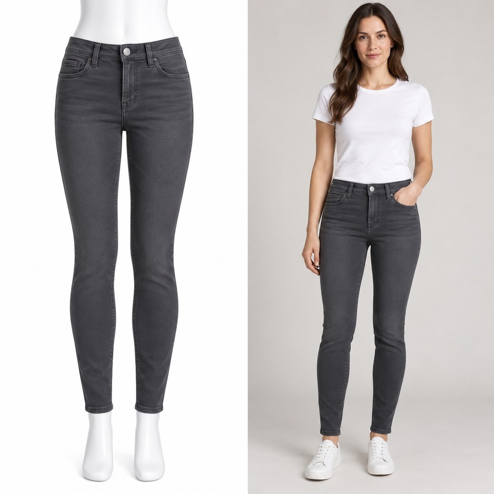 Democracy Ab Technology Pants Womens 8 Gray Skinny Ankle Stretch Minimalist